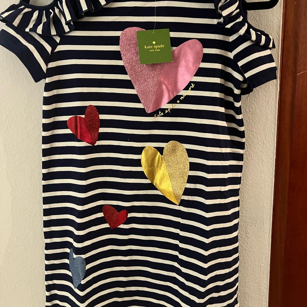 Kate Spade Striped Dress with Heart Accents